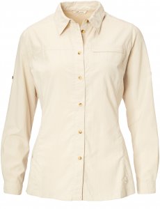 FRILUFTS Cabrera L/S Shirt Frauen Gr. 36 - Outdoor Bluse - beige-sand|weiß