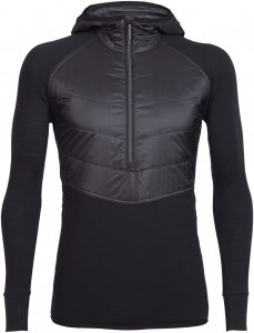 Icebreaker Ellipse LS Half Zip Hood Männer Gr. XXL - Wollpullover - schwarz