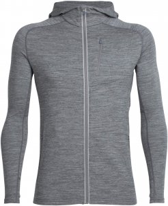 Icebreaker Quantum LS Zip Hood Männer Gr. L - Wolljacke - grau
