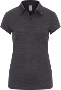 Icebreaker Sphere SS Polo Frauen Gr. XS - Funktionsshirt - grau|schwarz