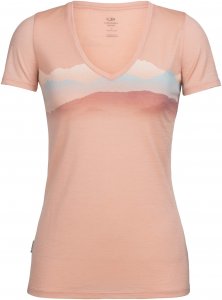 Icebreaker Tech Lite SS V Misty Horizon Frauen Gr. XL - Funktionsshirt - pink-rosa