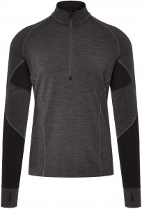 Icebreaker Winter Zone LS Half Zip Männer Gr. XL - Funktionsshirt - grau|schwarz