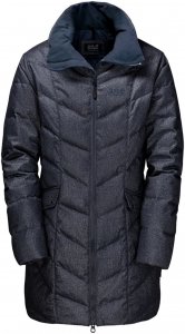 Jack Wolfskin Baffin Bay Coat Frauen Gr. M - Daunenmantel - blau|schwarz