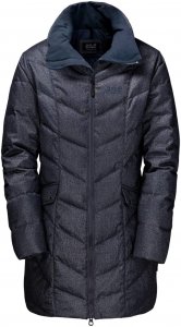 Jack Wolfskin Baffin Bay Coat Frauen Gr. M - Daunenmantel - blau|schwarz