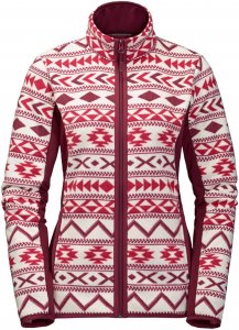 Jack Wolfskin Hazelton Flex Jacket Frauen Gr. XS - Fleecejacke - rot|weiß