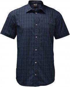 Jack Wolfskin Rays Stretch Vent Shirt Männer Gr. L - Outdoor Hemd - schwarz|blau