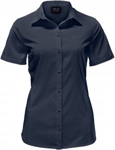 Jack Wolfskin Sonora Shirt Frauen Gr. M - Outdoor Bluse - blau|schwarz
