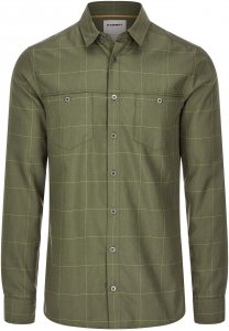 Mammut Alvra Longsleeve Shirt Männer Gr. XL - Outdoor Hemd - oliv-dunkelgrün|gelb