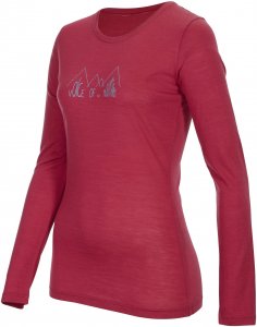 Ortovox 150 Merino Cool L/S Ridge Print Frauen Gr. XS - Funktionsunterwäsche - pink-rosa|rot