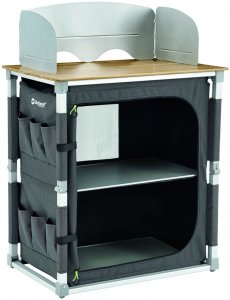 Outwell Padres Kitchen Table W/Bamboo Table Top - Campingtisch - schwarz - Falttisch
