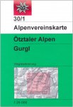 DAV 30/1 WEG ÖTZTALER ALPEN GURGL -  12. Auflage 2015 -  Wanderkarten und Winte
