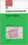 DAV Alpenvereinskarte 33 Tuxer Alpen 1 : 50 000 Wegmarkierung -  Wanderkarten un