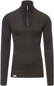 Woolpower Zip Turtleneck 200 Unisex Gr. M - Funktionsshirt - schwarz