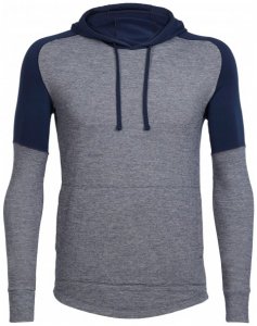 Icebreaker - Momentum L/S Hood - Merinopullover Gr L;M;S;XL;XXL grau/schwarz