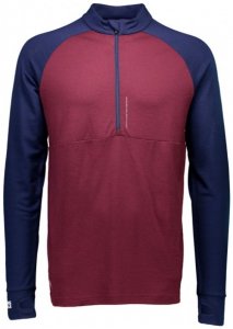 Mons Royale - Checklist 1/2 Zip Geo - Merinounterwäsche Gr M rot/blau/lila