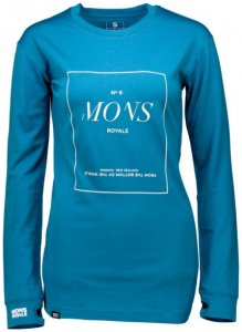 Mons Royale - Women's Boyfriend L/S Stack Gr M blau
