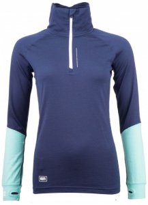 Mons Royale - Women's Checklist L/S 1/4 Zip Geo Gr S blau