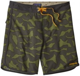 Patagonia - Scallop Hem Stretch Wavefarer Boardshorts Gr 32 schwarz/oliv