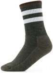 Alpacasocks&Co - Merino Casual Stripes - Multifunktionssocken 42-45 oliv