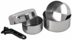 Basic Nature - Biwak Edelstahl 2 - Topf-Set Gr 0,75 + 1,1 + 1,8 l grau