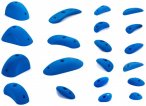 blue pill - Extrem Boulder - Klettergriffe Gr XS-XL blau/weiß