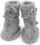Engel - Baby-Schühchen mit Bändel - Hüttenschuhe 50/56 grau