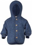 Engel - Kinder Kapuzenjacke mit Holzknöpfen - Wolljacke Gr 62/68 blau