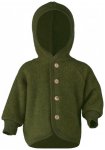 Engel - Kinder Kapuzenjacke mit Holzknöpfen - Wolljacke Gr 62/68 oliv