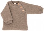 Engel - Kinder Raglanpullover mit Holzknöpfen - Wollpullover Gr 74/80 braun