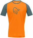 Norrøna - Fjørå Wool T-Shirt - Radtrikot Gr M orange