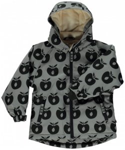 Smafolk - Boy's Winter Jacket with Apples - Winterjacke Gr 3-4 Years grau/schwarz