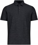 CMP Herren Melange Polo T-Shirt (Größe M, schwarz)