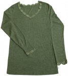 Joha - Women's Blouse I L/S 70/30 - Merinounterwäsche Gr S oliv