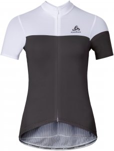 Odlo W Stand Up Collar S/S Full-Zip Kamikaze, White | Größe XS | Damen Kurzarm-Shirt