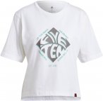 Adidas Five Ten Cropped Graphic Tee W Weiß | Größe M | Damen Kurzarm-Shirt