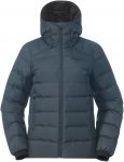 Bergans W Lava Medium Down Jacket W/hood Blau | Größe XS | Damen Anorak