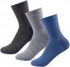 Devold Daily Merino Light Sock 3-pack Kid Blau / Grau / Schwarz | Größe EU 28 