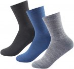 Devold Daily Merino Medium Sock 3-pack Kid Blau / Grau / Schwarz | Größe EU 25