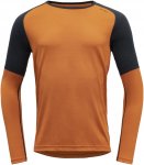 Devold M Jakta Merino 200 Shirt Colorblock / Orange | Herren Langarm-Shirt