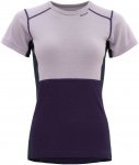 Devold W Lauparen Merino 190 T-shirt Colorblock / Lila | Größe XS | Damen Kurz