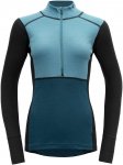 Devold W Lauparen Merino 190 Zip Neck Colorblock / Blau | Größe S | Damen Lang