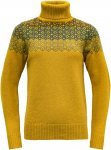 Devold W Syvde Wool High Neck Gelb | Damen Sweater