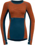 Devold W Tuvegga Sport Air Merino Shirt Colorblock / Blau / Orange | Größe XS 