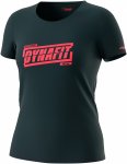 Dynafit W Graphic Cotton T-shirt Blau | Größe 34 | Damen Kurzarm-Shirt