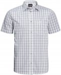 Jack Wolfskin M Hot Springs Shirt Kariert / Weiß | Herren Kurzarm-Hemd
