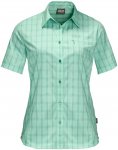Jack Wolfskin W Centaura Shirt Kariert / Grün | Damen Kurzarm-Shirt