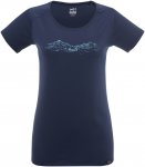 Millet W Hazy Mountains TS Short-Sleeve Blau | Größe XL | Damen T-Shirt