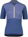 Mons Royale Merino W Cadence Half Zip Gestreift / Blau / Weiß | Damen T-Shirt