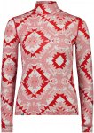 Mons Royale W Cascade Mock Neck Long-sleeve Print Rot | Damen Langarm-Shirt