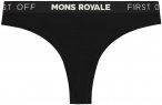 Mons Royale W Merino Thong Schwarz | Größe XS | Damen Kurze Unterhose